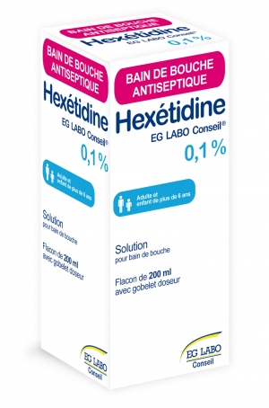 Eg labo Hexétidine conseil 0,1 % solution pour bain de bouche flacon de 200ml