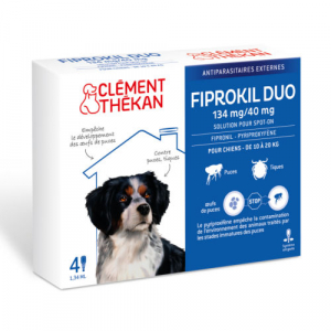 Fiprokil Duo 134mg/40mg pour Chien de 10 à 20 kg - 4 pipettes