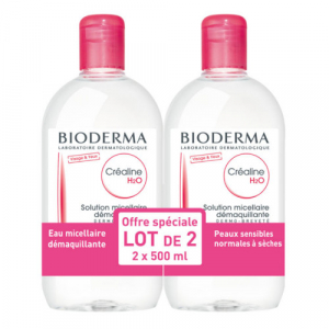 Bioderma Créaline H2O sans parfum - lot de 2 x 500 ml