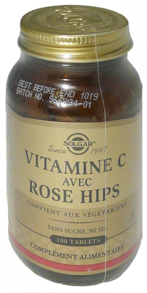 SOLGAR VITAMINE C AVEC ROSE HIPS 100 TABLETS