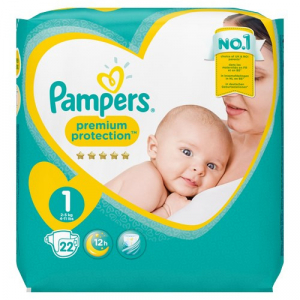 Pampers Premium Protection Taille 1 2-5 kg 22 Couches