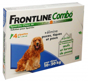 FRONTLINE COMBO SPOT ON CHIEN 10-20KG 4 PIPETTES