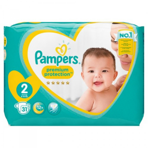 PAMPERS 2 3-6 KG 31 COUCHES