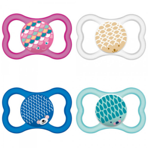 MAM Sucette Air - à partir de 6 mois - Silicone - Lot de 2 sucettes - Boîte de stérilisation - coloris aléatoire