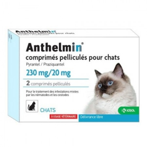 Anthelmin chats - 2 comprimés pélliculés