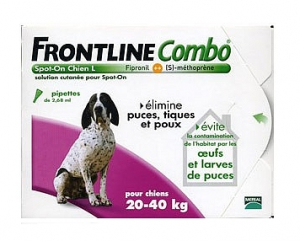 Combo Chien L anti-puces et tiques - 6 pipettes
