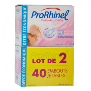 Embout Nasal Souple Jetable pour Mouche Bébé - Lot de 2 x 20 embouts