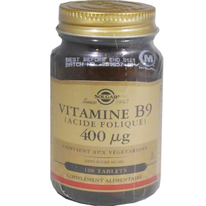 SOLGAR VITAMINE B9 ACIDE FOLIQUE 100 TABLETS