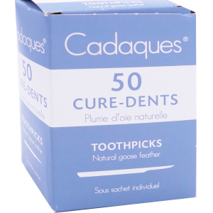 CADAQUES 50 CURE-DENTS PLUME D'OIE NATURELLE