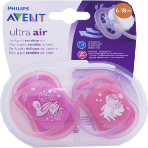 AVENT ULTRA AIR 6-18MOIS 2 SUCETTES FILLES ROSE