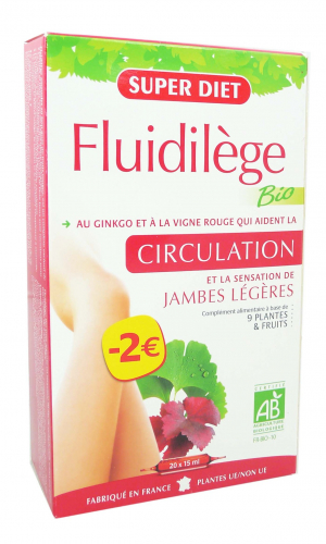 SUPERDIET FLUIDILEGE CIRCULATION JAMBES LEGERES 20 AMPOULES