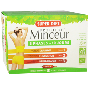 SUPERDIET MINCEUR 3 PHASES 30X15 ml DRAINAGE BRULEUR ELIMINATION