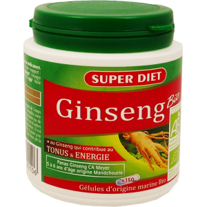SUPERDIET GINSENG BIO 150 GELULES TONUS ET ENERGIE