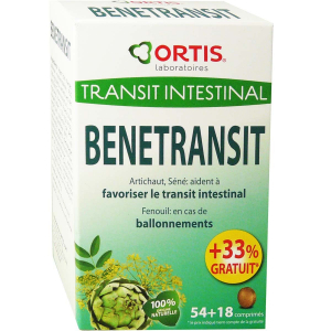 ORTIS BENETRANSIT FAVORISE LE TRANSIT INTESTINAL 54 COMPRIMES + 18 OFFERT