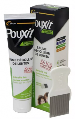 Pouxit Baume décolleur de lentes 100 g + Peigne - Décolle les Lentes Mortes sur les Cheveux