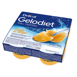 Gelodiet Eau Gélifiée Saveur Fruits du Verger - 4 x 120g