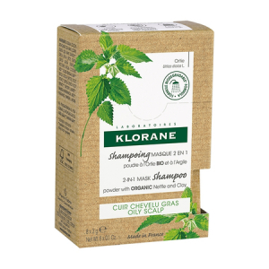 Shampooing Masque 2 en 1 Poudre à l'Ortie Bio et à l'Argile - 8 x 3g