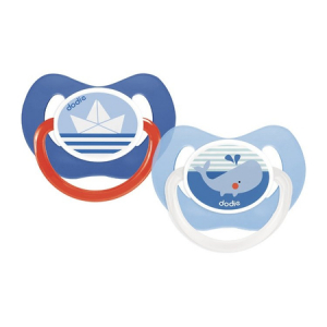 Sucette Anatomique Silicone Bateau et Baleine +6m - 2 pièces