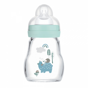 MAM Biberon Verre "Nature" Aqua 170ml Tétine Débit 1