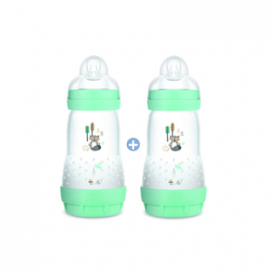 MAM 2 Biberons Easy Start Anti-Colique 260 Ml Débit 2 Nature Aqua