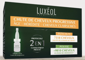 LUXEOL CHUTE DE CHEVEUX PROGRESSIVE 2 en 1 - 14 fioles x 6 ml