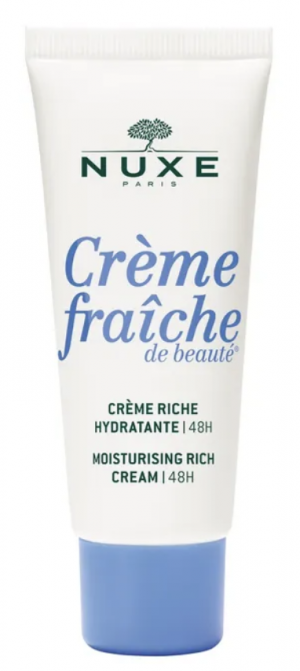 NUXE CRÈME FRAÎCHE DE BAUTÉ - Crème Riche Hydratante 48h - Visage - Peaux Sèches à Très Sèches, 30 ml