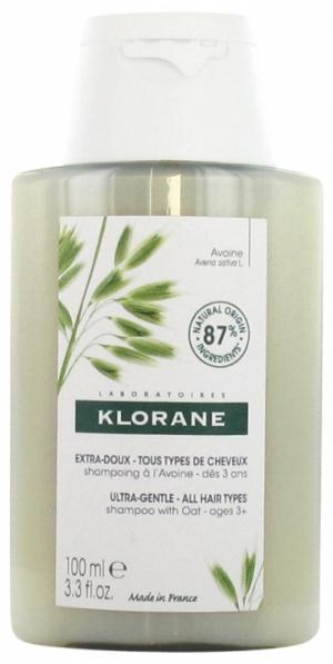Klorane Extra-Doux - Tous Types de Cheveux Shampoing à l'Avoine 100 ml