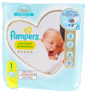 Pampers Premium Protection 22 Couches Taille 1 (2-5 kg)