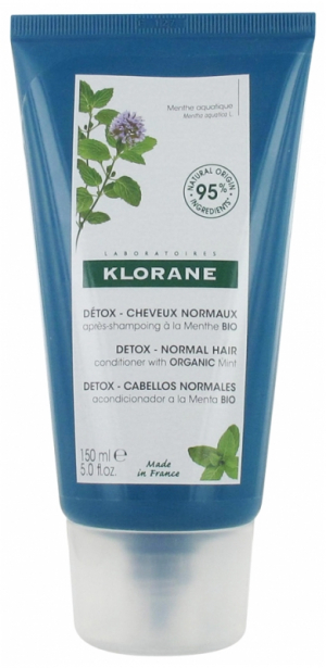 Klorane Détox - Cheveux Normaux Après-Shampoing à la Menthe Bio 150 ml