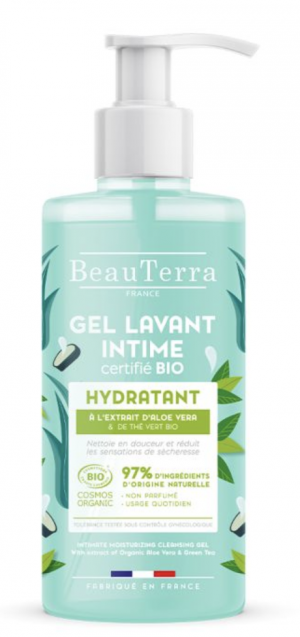 BEAUTERRA Gel Lavant Intime Hydratant 500 ml Aloe Vera et Thé Vert Bio