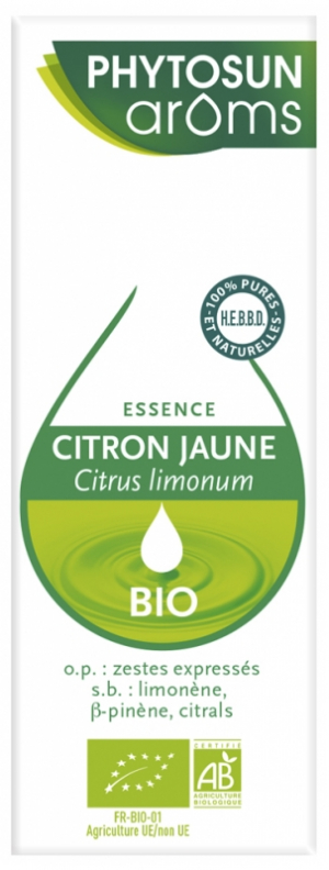 Phytosun Arôms Essence Citron Jaune (Citrus limonum) Bio 10 ml