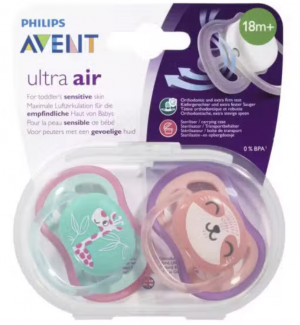 Avent Sucette Ultra Air +18 Mois Mixte Animaux x 2