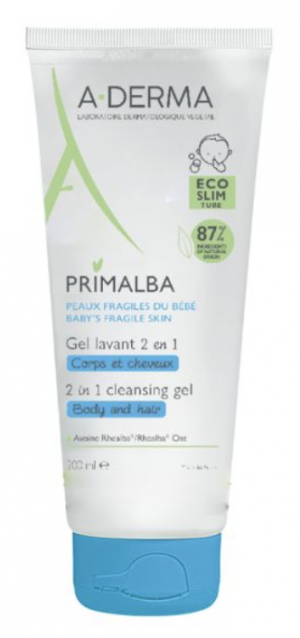A-Derma Gel Lavant Douceur Bébé 2-En-1 200 ml Primalba Peaux fragiles de bébé