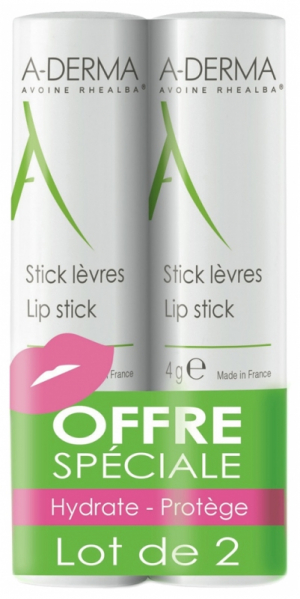 A-DERMA Stick Lèvres Lot de 2 x 4 g