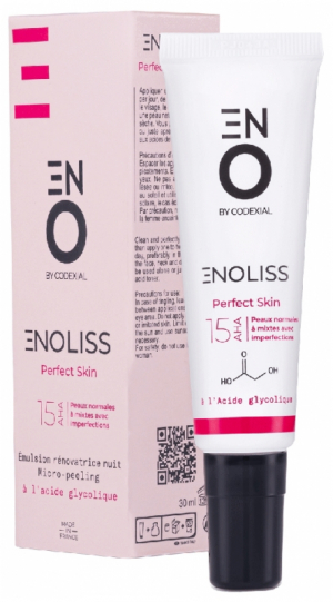 Codexial Enoliss Perfect Skin 15 AHA Émulsion Rénovatrice Nuit Micro-Peeling 30 ml