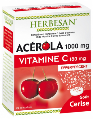 Herbesan Acérola 1000 mg Vitamine C 180 mg 30 Comprimés Effervescents