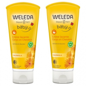 Weleda Baby Crème Lavante Corps et Cheveux Calendula Lot de 2 x 200 ml
