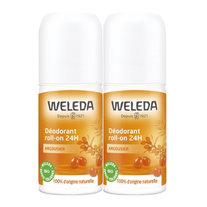 Weleda Déodorant Argousier Roll-on 24H Lot de 2 x 50 ml