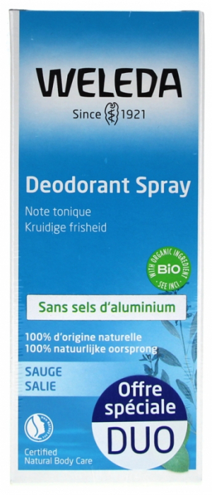 Weleda Déodorant Spray à la Sauge Lot de 2 x 100 ml