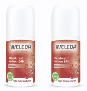 Weleda Déodorant à la Grenade Roll-on 24H Lot de 2 x 50 ml
