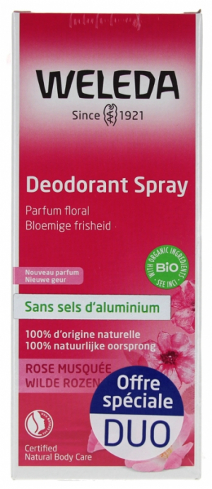 Weleda Déodorant Spray à la Rose Musquée Lot de 2 x 100 ml