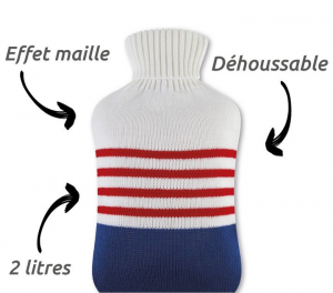 Cooper Bouillotte à Eau Déhoussable Adulte 2L Marin Rouge / Blanc