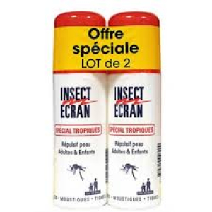 INSECT ECRAN Répulsif Peau Spécial Tropiques Lot de 2 x 75 ml