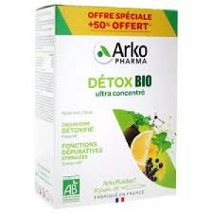 Arkopharma Arkofluides Détox Bio - 20 ampoules +50 % Offert
