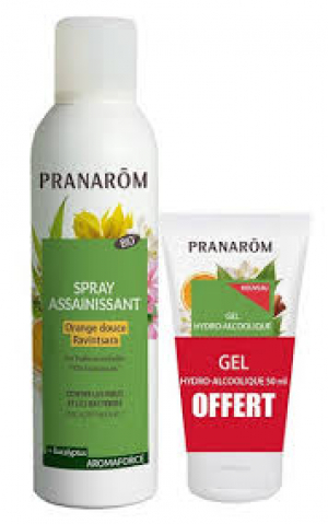Pranarôm Aromaforce Spray assainissant 150 ml + gel hydro-alcoolique 50 ml offert
