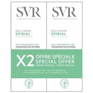 SVR Spirial Déo-Crème Anti-Transpirant Intense 48H Lot de 2 x 50 ml