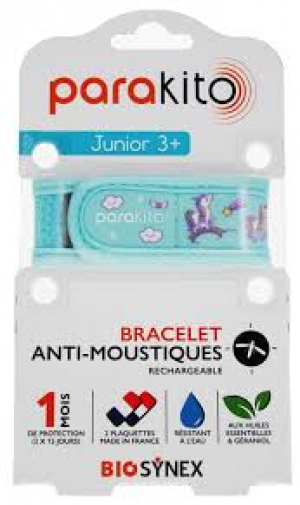 Parakito Bracelet Anti-Moustiques Rechargeable Junior - Modèle : Licorne