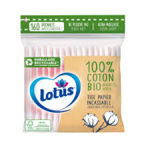 Lotus Bâtonnets Coton Bio 160 Pièces