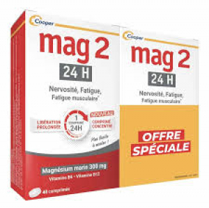 Mag 2 24H Formule Renforcée Lot de 2 x 40 Comprimés