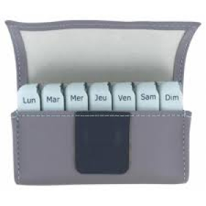Pilbox Mini - Couleur : Gris Clair/Bleu Turquoise
